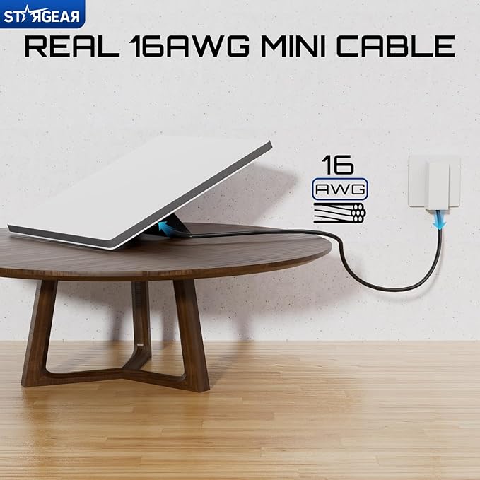 Starlink Mini Cable 16.4FT, 16AWG Replacement Starlink DC Power Cable Starlink Mini Accessories, Starlink Power Cord Barrel Jack 5A Charging Cord Waterproof Outdoor