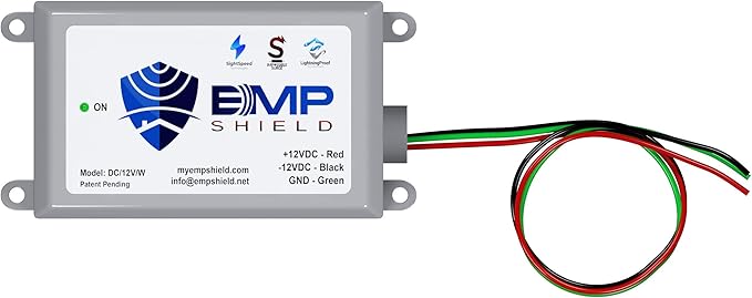 EMP Shield – Vehicle EMP Protection 12 Volt DC for Car and Truck (DC-12V-WV) Lightning, Solar Flare, and Surge Protection