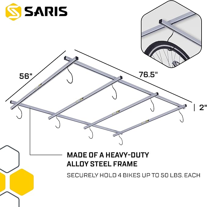 Saris Bike Storage, Cycle Glide Home Bicycle Parking, Ceiling Rack and Add-on-Kit