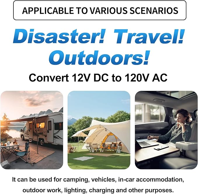4000W Power Inverter 12V to 110V/120V DC to AC with LCD Display, Remote Controller 5 x AC Outlets and 4 x 3.1A USB Car Adapter for Car Truck Boat RV Solar System