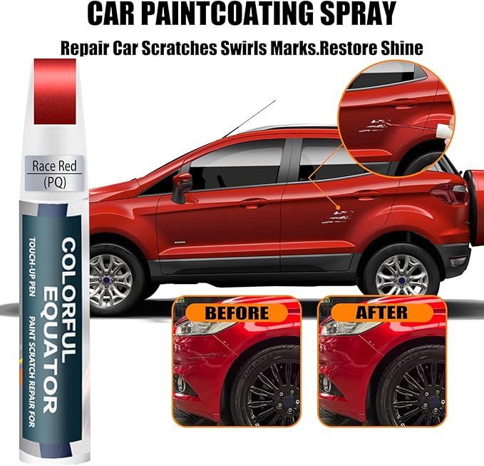 PQ Race Red Touch Up Paint for Ford, Car Paint Pen Scratch Repair Two-In-One Touch Up Paint, Premium Car Scratch Remover for Deep Scratches