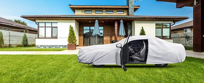 Car Cover Custom Fit for Ford Mustang 1994-2025,Chevy Camaro 2010-2025,6 Layers Truck Cover Waterproof All Weather for Automobiles,Outdoor Full Exterior Cover,Rain, Sun, Wind Protection,Silver