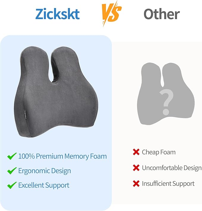 Lumbar Support Pillow for Office Chair and Car Seat - Gel Memory Foam Back Cushion Improve Sitting Posture & Back Pain Relief, Lumbar Support Cushion with Adjustable Strap & Non-Slip