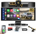 2025 Exclusive 11.26'' Portable Wireless Apple CarPlay Screen for Car & Android Auto Car Stereo, 2.5K Dash Cam 1080P Backup Camera car Audio Receivers/GPS Navigation/Voice Control for All Vehicles