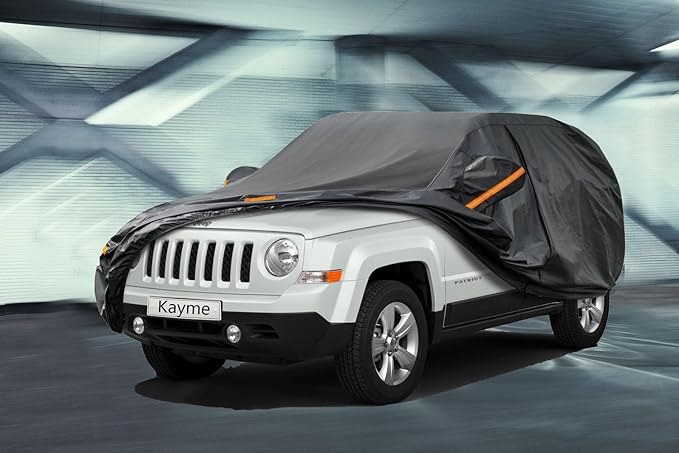 Kayme 7 Layers SUV Car Cover Custom Fit for Jeep Patriot (2007-2017) Waterproof All Weather for Automobiles, Outdoor Full Cover Rain Sun UV Protection.