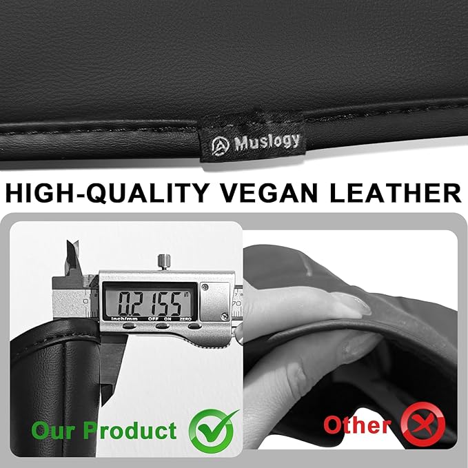 Muslogy Center Console Armrest Cover Compatible with Tesla Model Y Refresh 2026 Comfort Armrest Pad Arm Rest Cushion Vegan Leather Protector Regular Thick (25+ |Juniper| Black, Regular)