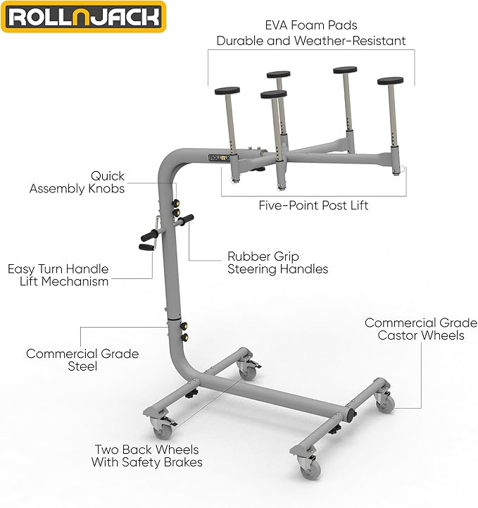 Hard Top Remover Lift for Jeep Wranglers: 2007-to-Present JK/JKU/JL/JLU + CJ, 2&4 Door + Lifted Jeeps. Quick & Easy Assembly. One Person System. Hardtop Removal/Installation in Minutes. Patented