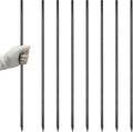 VVOKGO RebarStakes 36 Inch Ground Rebar Stakes (8 pcs), Heavy Duty Hook Ground Anchors, Steel Plant Support Garden Stake with Chisel Point end Black Plastic Spraying for Anti-Rust