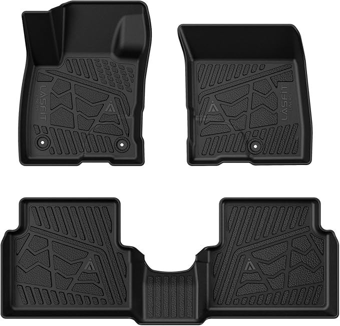 LASFIT Floor Mats for Ford Maverick 2022-2025(for Gasoline Models Only) All Weather Car Floor Pretoctor TPE Truck Liners for Ford Maverick Gas, 1st & 2nd Row Black