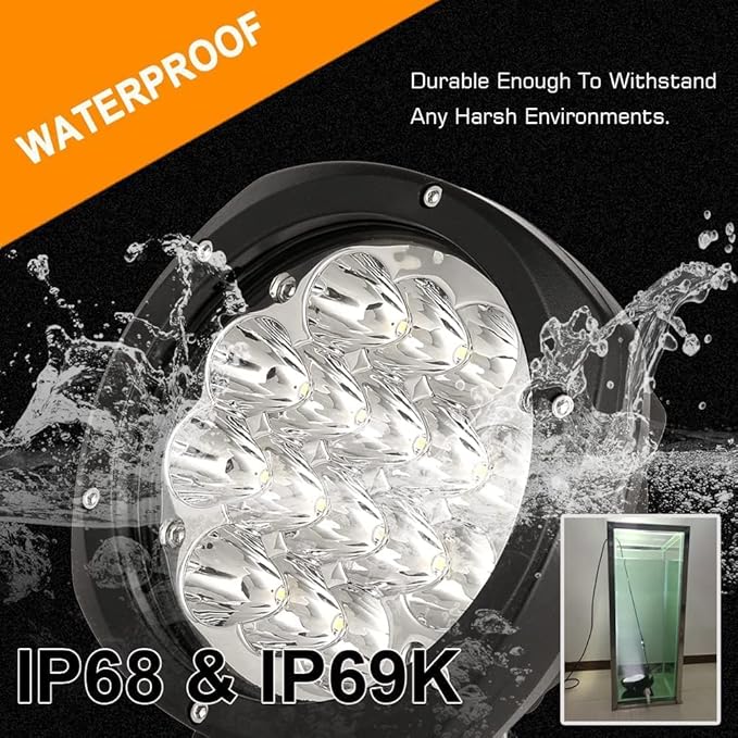 BIGLION.X 5Inch 160W Round Led Driving Lights Off Road Spot Lights Offroad Driving Light Bar 18800LM with Wiring Harness Waterproof IP69K 12V 24V for Pickup Trucks ATV UTV SUV