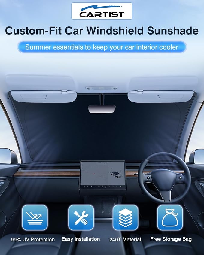 5-Layer Windshield Sunshade Fits for Honda HRV Sun Shade 2023 2024 20225 Accessories Foldable Car Window Sunshade for HR-V Sun Visor
