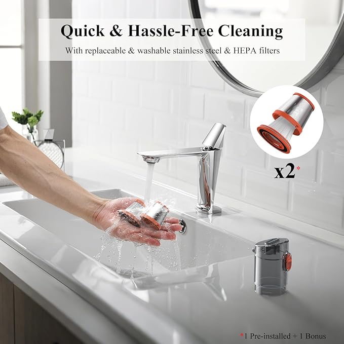 Minthouz Car Vacuum Portable Cordless, 3-in-1 Mini Handheld Vacuum, Strong Suction Combining Vacuuming, Blowing, and Pumping, HEPA Filters, Lightweight for Car, Home, Office Desk, Keyboards
