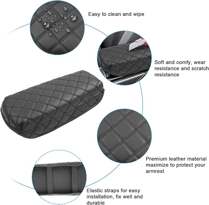 SXCY for 2025 Kia K5 Armrest Cover for Kia K5 2021-2025 Accessories 2021-2025 K5 Center Console Cover Pad 2024 2025 K5 Middle Console Cover Pad(Black Plaid Pattern)