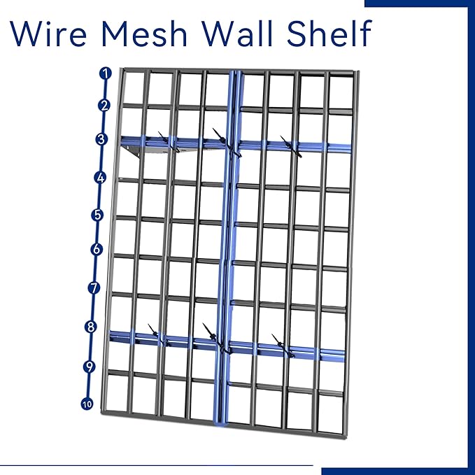 Heavy Duty Garage Wall Shelving, 2x6ft Wall Mounted Storage Shelves for Garage, Closet, Laundry Room, Heavy Duty Walls Shelving, Holds Up to 600 Lbs(Black), 70.86" x 23.6"