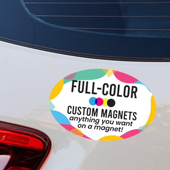 Magnet Me Up Custom Car Magnet, 4x6 Inch Oval, Customizable Magnet for Businesses, Advertising, Personal Use, Gifts, Choose Your Text, Upload Image, Magnetic Vinyl for Vehicles, Crafted in USA
