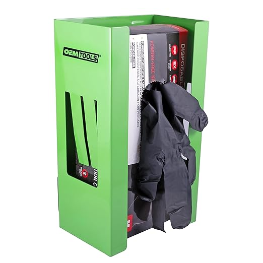 OEMTOOLS 24945 Magnetic Glove Dispenser, Disposable Gloves Box Holder, Glove Holder for Wall Mount, Magnetic Glove Box Holder, Green Glove Dispenser Wall Mount