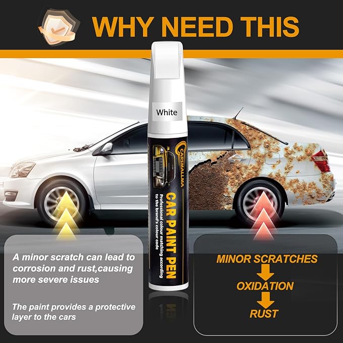 LY9C Ibis White Car Touch Up Paint for Audi, Color Accurate Car Paint Scratch Repair Pen Kit Quick & Easy Fix Vehicle Chips and Automotive Nicks Scuff