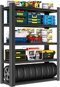 Metal Garage Shelving Unit, Heavy Duty 5-Tier Adjustable Storage Rack, Steel Shelving,2000 lbs Capacity, Industrial Shelves for Heavy Tools and Equipment (5-Tier 63" H x 36" W x 14" D)