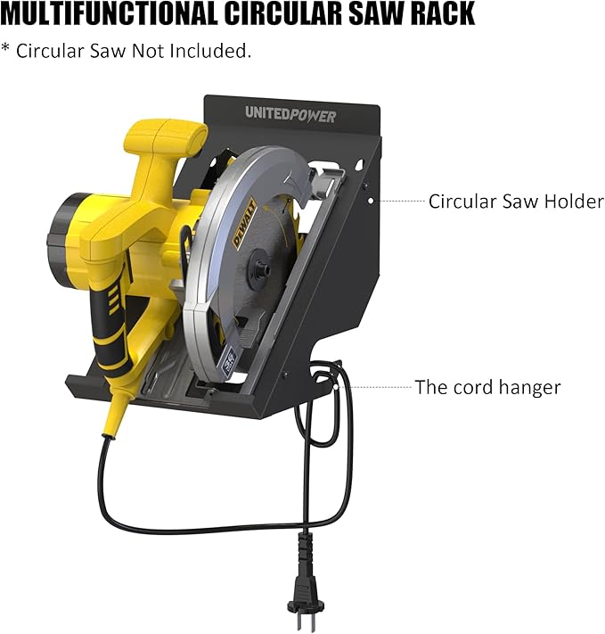 UNITEDPOWER Circular Saw Holder, Wall Mount Storage Rack Organizer for Workshop, Shed, Garage, Home, Fit Most of Circular Saw