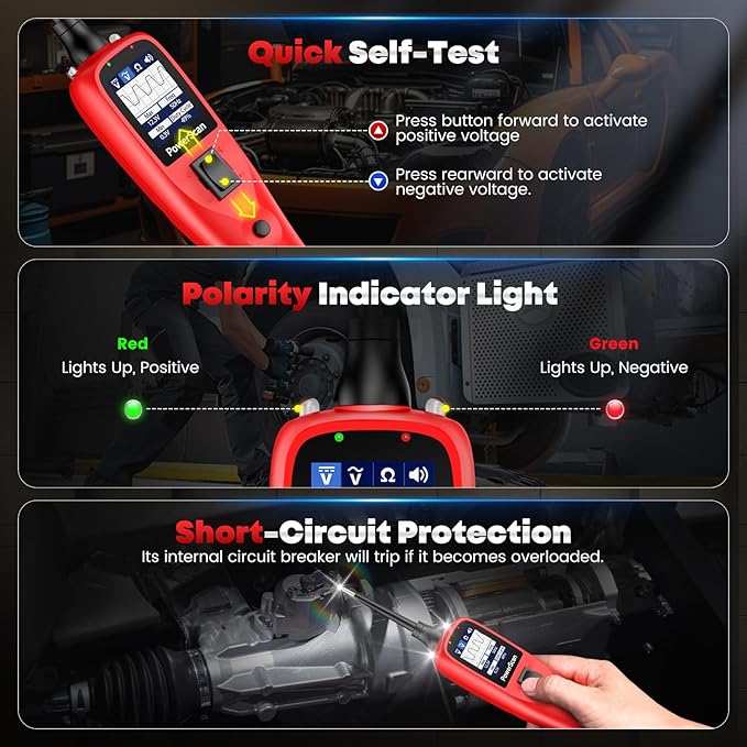 Autel PowerScan Automotive Circuit Tester, Power Circuit Probe Tool, 12-24V Electrical Short Open Breaker Circuit Finder, AC/DC Current Resistance, Duty Cycle, & 20FT Extension Cord, for 99% Cars