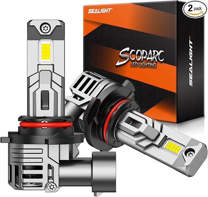SEALIGHT 9012/HIR2 Bulbs, 30000LM 6500K Fog Bulbs 1:1 Mini Size with Cooling Fan, 9012 for Powersports ATV/UTV, 3 Mins Plug-N-Play, Pack of 2
