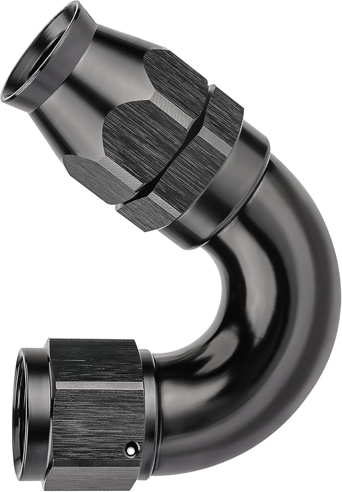 EVIL ENERGY 12AN 150 Degree PTFE One Piece Full Flow End Hose Fitting Aluminum Black