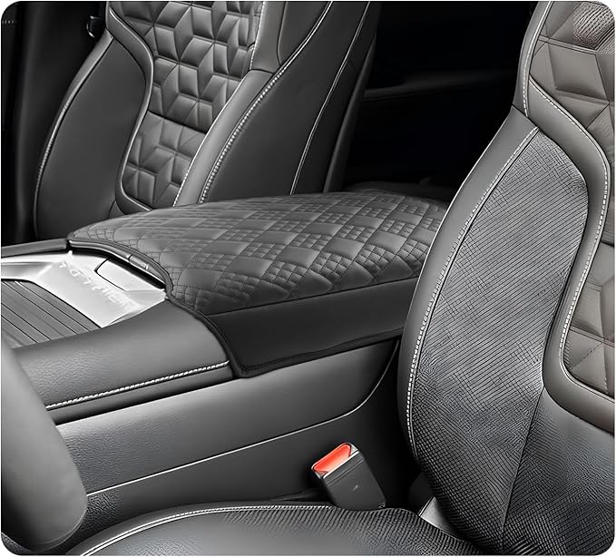 LUWU Center Console Cover Compatible with 2025 Nissan Armada Accessories 2025 Armada SV/SL/Platinum Armrest Cover Armrest Console Cover (Thick Black)