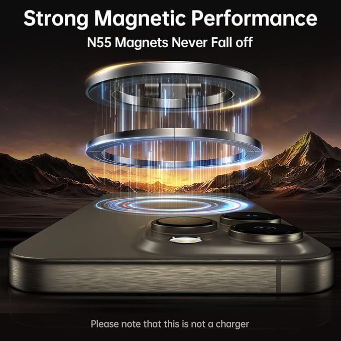 SYNCWIRE Fits MagSafe Car Mount, [All-Metal] Magnetic Phone Holder for Car, [Flexible Three-axis] 360° Rotation Magnetic Car Mount Strong Magnets Car Phone Holder Fits iPhone 16 15 14 13 12 Pro Max