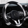 Car Steering Wheel Covers for Women Girl Padded Carbon Fiber PU Leather Cute Cartoon Auto Interior Accessories for Jeep, Truck, Universal, Anti Slip, White, Large Size 15.5-16"(39-41cm)