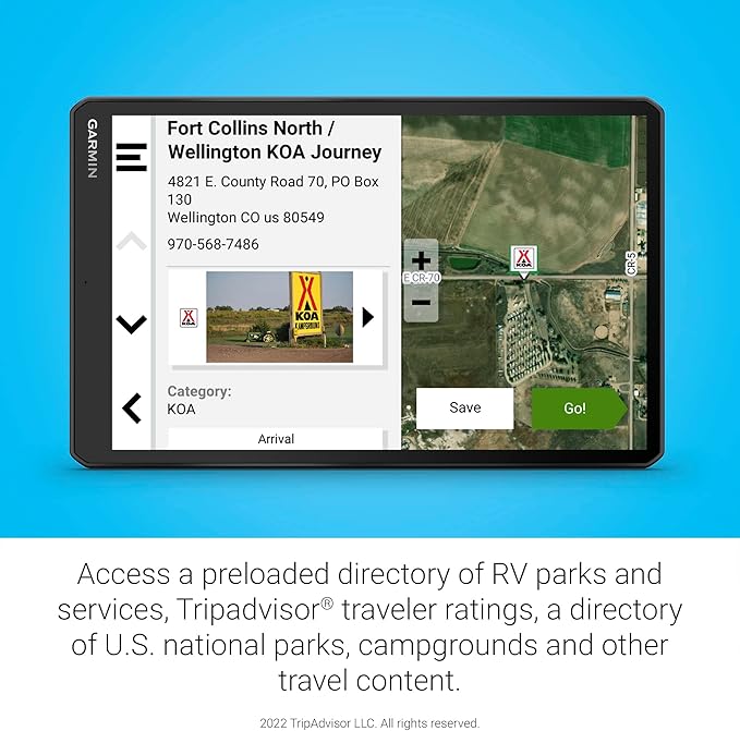Garmin RV 1095, Extra-Large, Easy-to-Read 10” GPS RV Navigator, Custom RV Routing, High-Resolution Birdseye Satellite Imagery, Directory of RV Parks and Services, Landscape or Portrait View Display