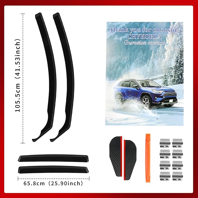 in Channel Window Visors Rain Guards Fit for 2012 2013 2014 2015 2016 Honda CRV, Durable Vent Wind Deflectors Shades Shield for 12 13 14 15 16 CR-V SUV