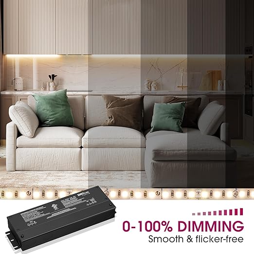 EMITEVER 288W Dimmable LED Driver, 24V 5-in-1 Dimmable Power Supply,3-Channels AC to DC Transformer for LED Light, Compatible with Lutron and Leviton Dimmer, Waterproof IP67 and UL Listed, Class 2