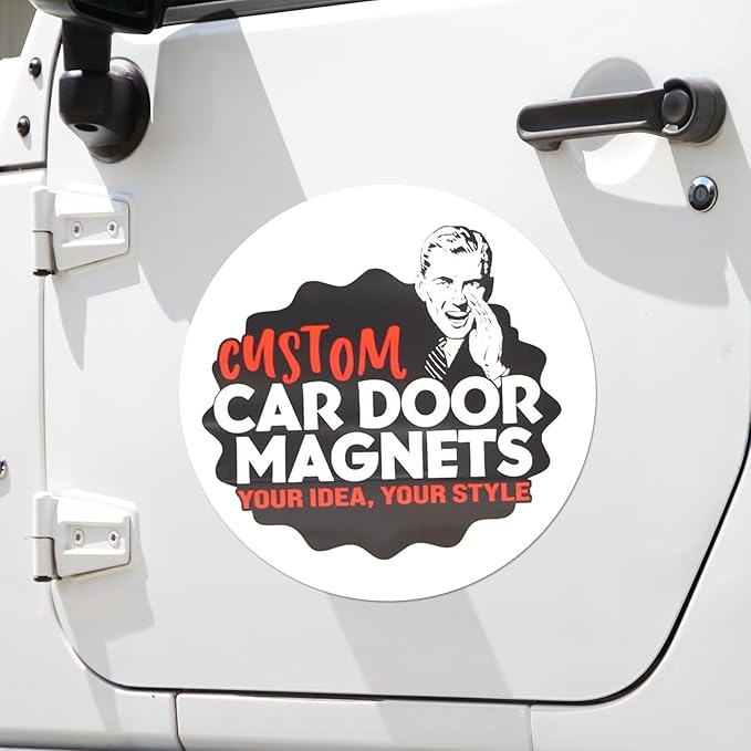 Custom Car Magnet Signs for Businesses (18" Round) 2 pk - Personalized Car Magnets for Advertising and Vehicle Promotion - Advertising Magnets for Cars Door - Professionally Printed