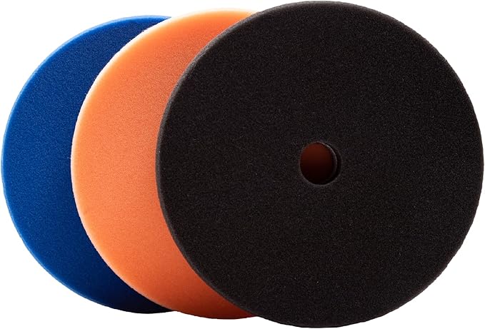Lake Country 5.5" HDO Foam Polishing Pad Kit (3-Pack) – Premium Heavy Duty Orbital Pads with Tapered Edge – Dense Foam Pads for Car Polishing and Buffing