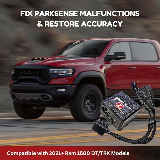 Z Automotive RAM ParkSense Fix for 2021+ Ram 1500 DT/TRX – Restores ParkSense Functionality with Larger Tires – Easy 2-Minute Plug-and-Play Installation – No Permanent Modifications