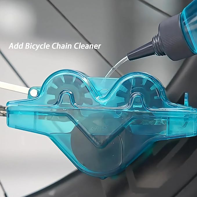 Bike Chain Cleaner,Multi functional chain cleaner Suitable for Mountain Bike, Road Bike,Bicycle Cleaning Brush Tool for Drivetrain(green)