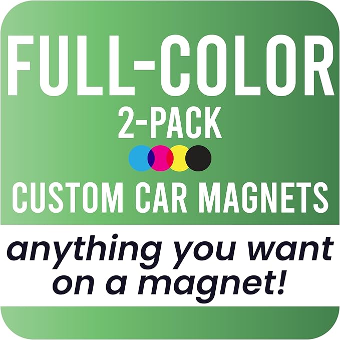 Magnet Me Up Customizable and Personalized Automotive Magnet Decals (12" Square)