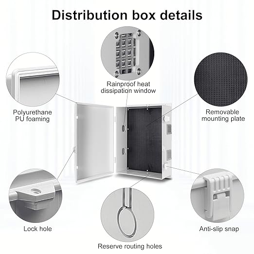 Outdoor Electrical Junction Box, ABS Water Resistant Enclosure with Internal Mounting Panel & Hinged Cover (18.1" H* 12.6" L* 6.3" W)