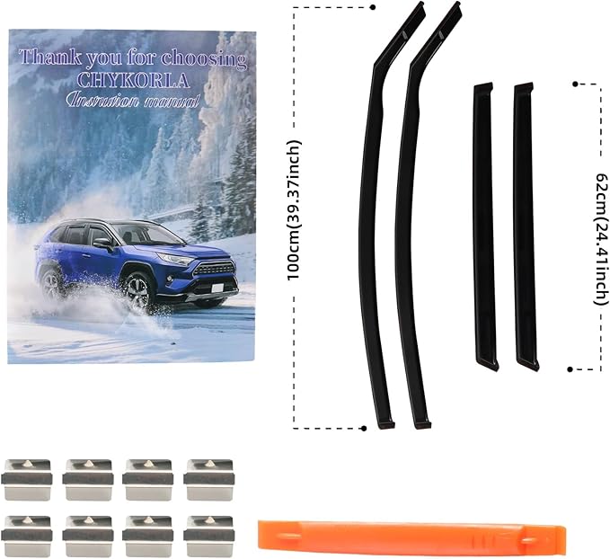 4pcs in Channel Rain Guards Fit for Ford Focus Hatchback & Sedan 2018 2019 2020 2021 2022 2023 2024 2025, Durable Window Visors, Side Wind Deflectors Vent Shades Shield, Exterior Car Accessories