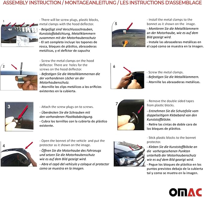 OMAC Front Bug Shield Hood Deflector Guard fits Hyundai Tucson 2010-2015 Smoke Black