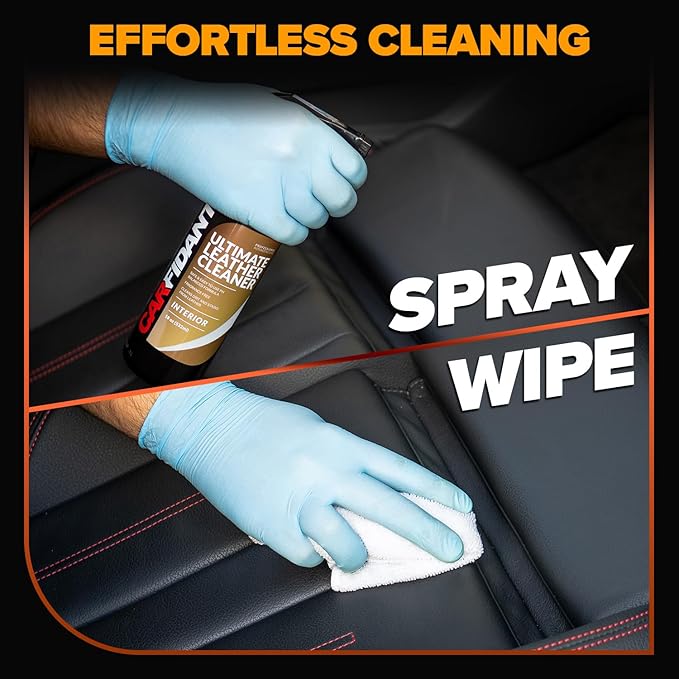 Carfidant Ultimate Leather Cleaner & Stain Remover for Cars - Cleans and Restores Seats, Coach, Purses, Handbags, Furniture, Shoe, Boot, Sofa and Interior