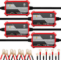 [4-Pack] FOVAL Fully Automatic Trickle Battery Charger, 1000mA 12V Smart Car Battery Charger, Battery Maintainer, Float Charger for Motorcycle Car Lawn Mower Boat ATV Cell Lead Acid Batteries