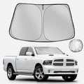 Windshield Sun Shade for 2010-2025 Dodge RAM 2500 3500 Foldable Sun Sunshade for Car Front Window Blocks UV Rays and Heat Automotive Interior Protector Custom Fit Accessories