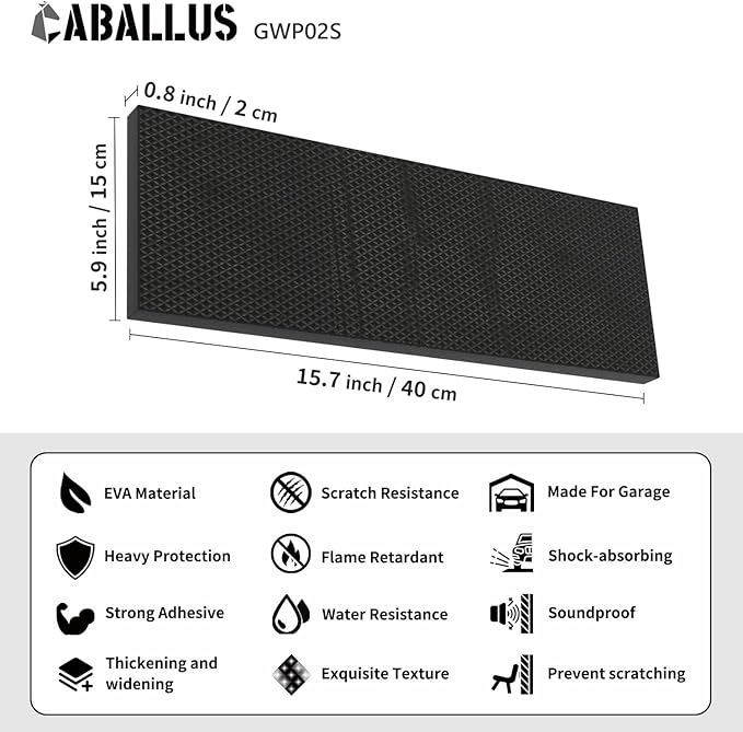 GWP02S Garage Wall Protector Car Door Protectors, Garage Accessories, Parking Stopper for Garage, Tool-Free, Designed in Germany (2-Pack Black)
