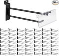 Polmart Heavy Duty Black Slatwall Panel Double-Bar Hooks - 50 Pack (8-inch)