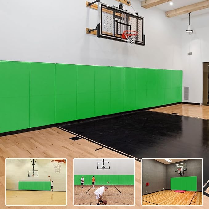 PROGOAL 2"/4" Thick Foam Protection Wall Pad，Gym Basketball-Court Protectors，Durable Waterproof Padding for Wall-Mounted Basketball Hoops(60" L x 20" W)…