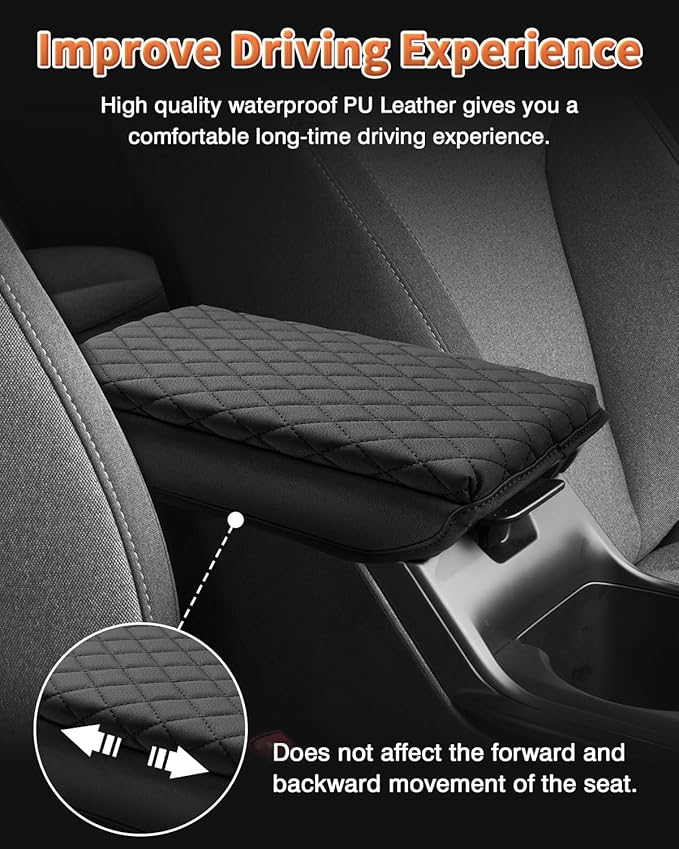 Shademax Custom for 2026 2025 Kia K4 Center Console Cover, Armrest Cover for K4 EX/LX/GT-Line/GT-Line Turbo Arm Rest Cushion Pad K4 Accessories 2025 Leather Middle Console Cover Armrest Box Protector