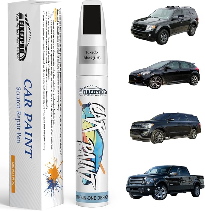 Tuxedo Black(UH) Touch Up Paint for Ford, Car Paint Scratch Repair Remover Pen Color Exact Match, Quick and Easy Fix Automotive Chips and Nicks Scuff