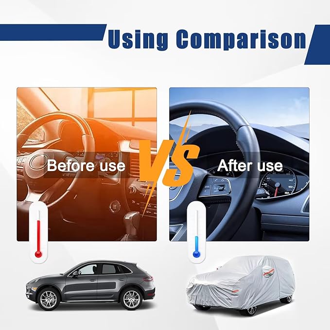 Kayme 6 Layers SUV Car Cover Custom Fit for Buick Encore/Encore GX(2012-2025) Waterproof All Weather for Automobiles, Outdoor Full Cover Rain Sun UV Protection.Silver