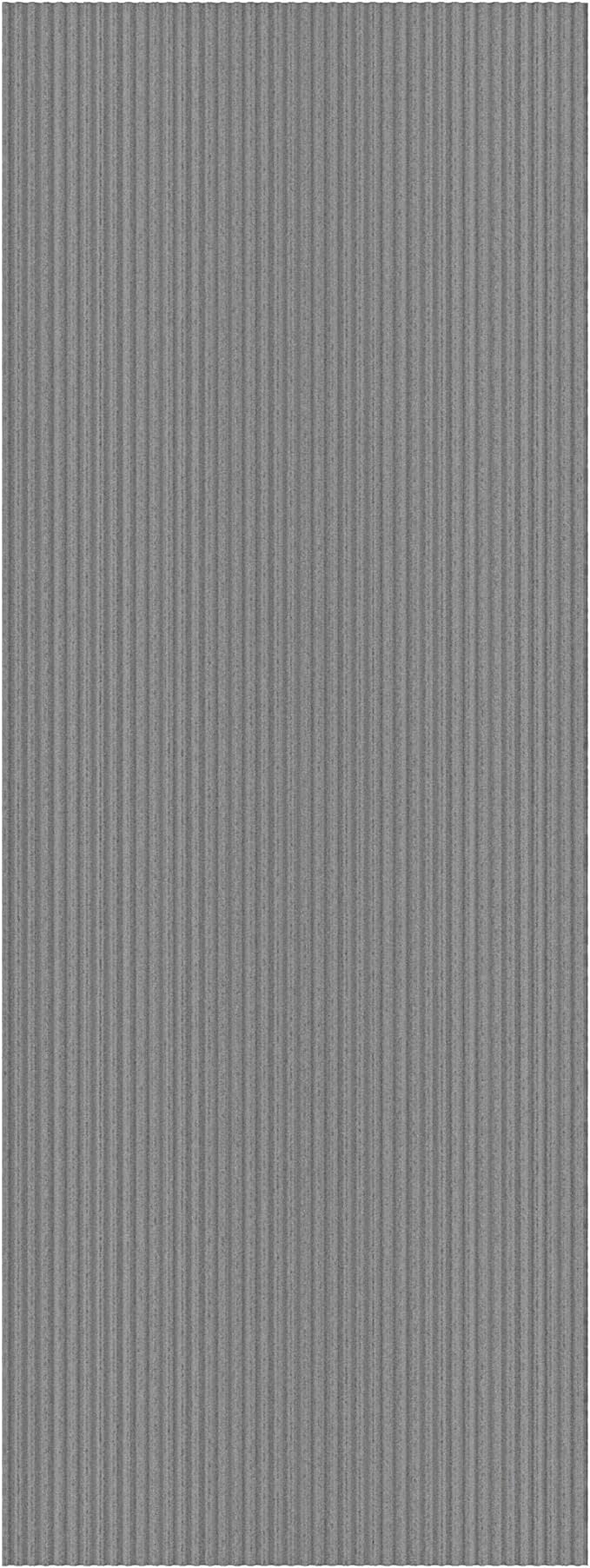 Ottomanson 2' x 13' Hallway Runner with Scraper Pile Extra Durable Non-Slip Rug Mat for Indoor & Outdoor Use - Ideal for Kitchen, Entryway, Patio & Garage - High-Traffic Carpet, Gray